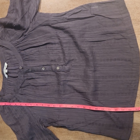 ELIZABETH AND JAMES- Short Sleeve Gray Sheer Blouse. Size XS - Picture 5 of 7